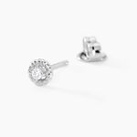 Boucles D'oreilles Puces Morissette Argent Blanc Diamant Synth&eacute;tique - Puces Femme | Marc Orian