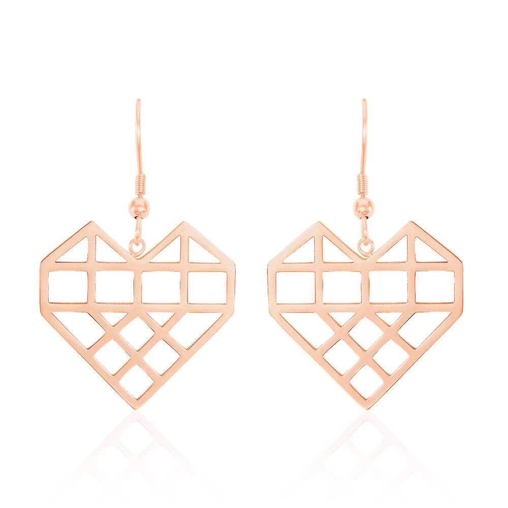 Boucles D'oreilles Pendantes Angeles Acier Rose - Pendantes Femme | Marc Orian