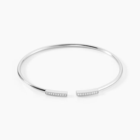 Bracelet Jonc Argent Blanc Djena Oxyde De Zirconium - Bracelets joncs Femme | Marc Orian