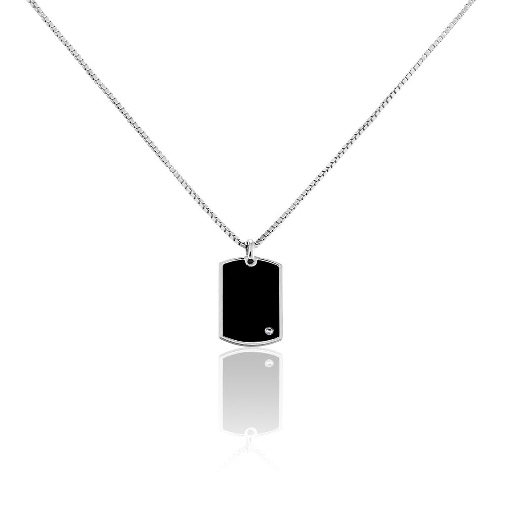 Collier Argent Blanc Ilias Oxyde De Zirconium - Colliers avec pierres Homme | Marc Orian