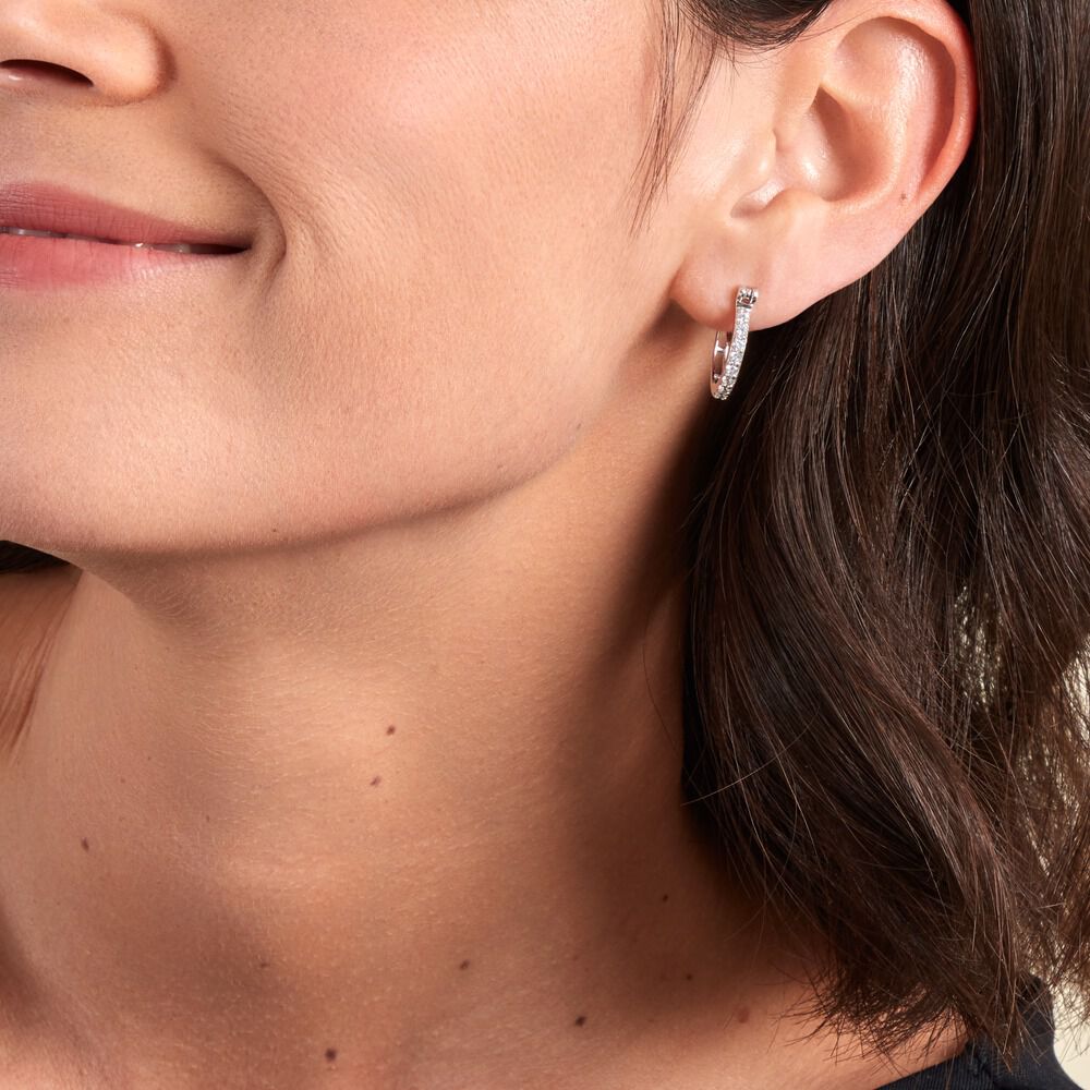 Créoles Pasha Argent Blanc Oxyde De Zirconium - Créoles Femme | Marc Orian