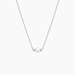 Collier Sari Argent Blanc Perle De Culture Oxyde De Zirconium - Colliers avec pierres Femme | Marc Orian