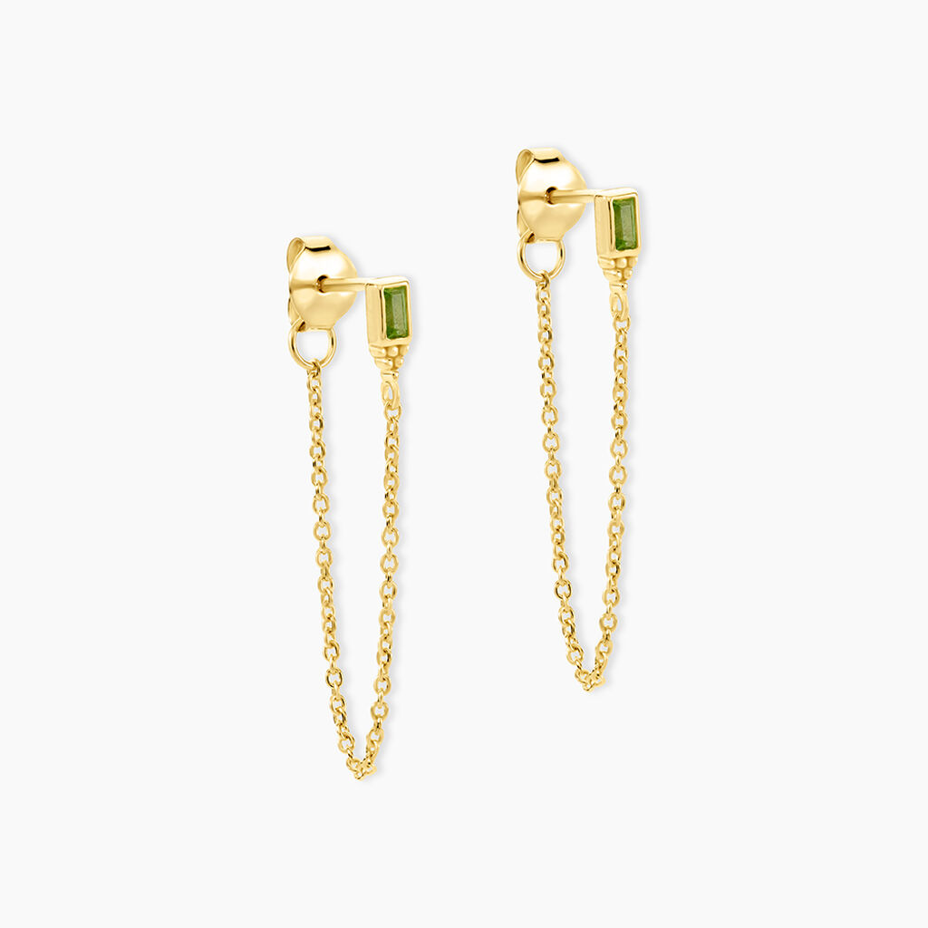 Boucles D'Oreilles Pendantes Poem Argent Jaune P&eacute;ridot - Pendantes Femme | Marc Orian