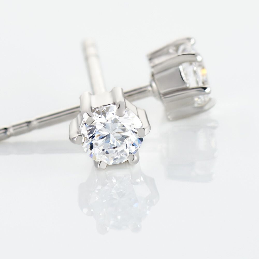 Boucles D'oreilles Puces Petrine Argent Blanc Oxyde De Zirconium - Puces Femme | Marc Orian