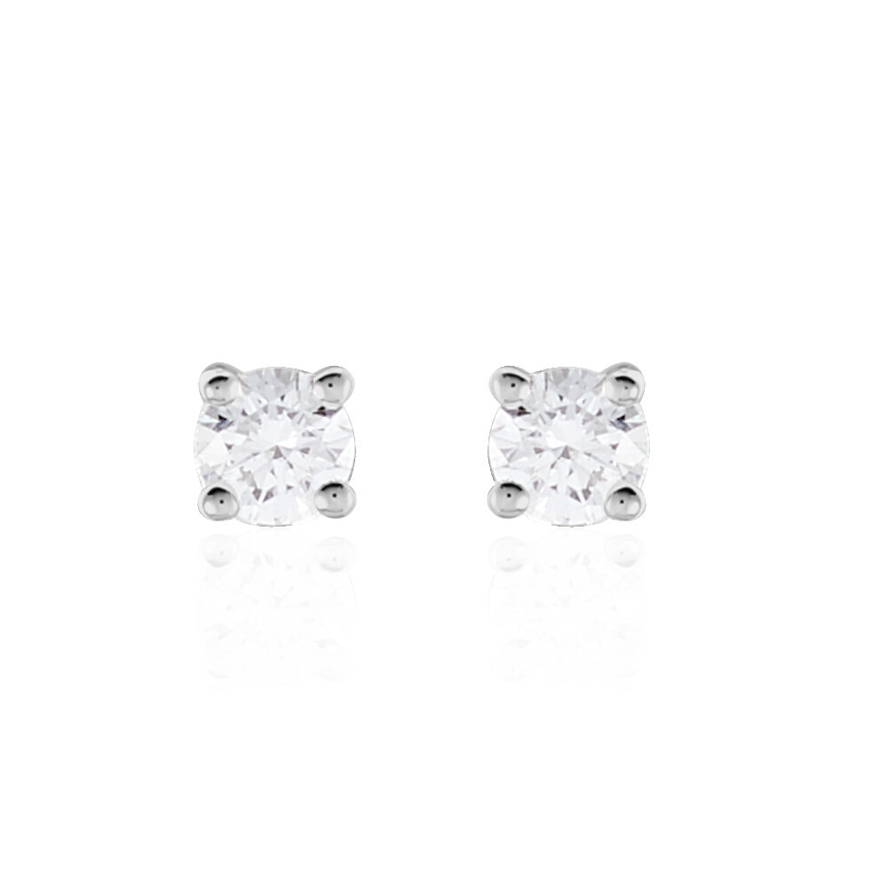 Boucles D'oreilles Puces Victoria Or Blanc Diamant - Puces Femme | Marc Orian