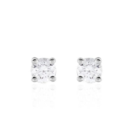Boucles D'oreilles Puces Victoria Or Blanc Diamant - Puces Femme | Marc Orian