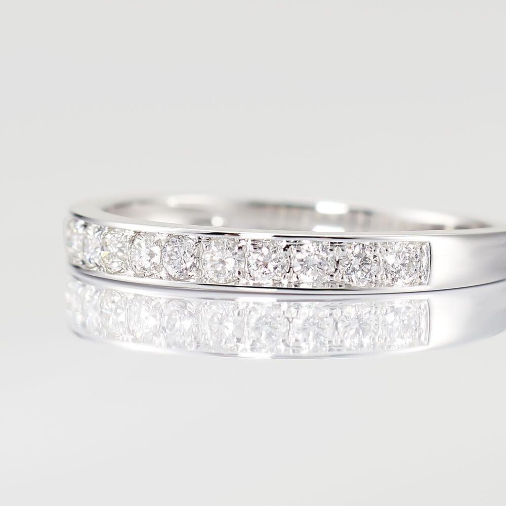 Alliance Rhea Or Blanc Diamant - Alliances avec pierres Femme | Marc Orian