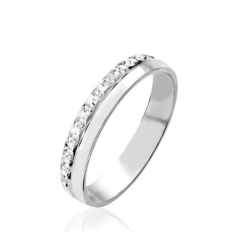 Alliance Fantaisie Diamantee Ruban Plat Or Blanc - Alliances duo Femme | Marc Orian