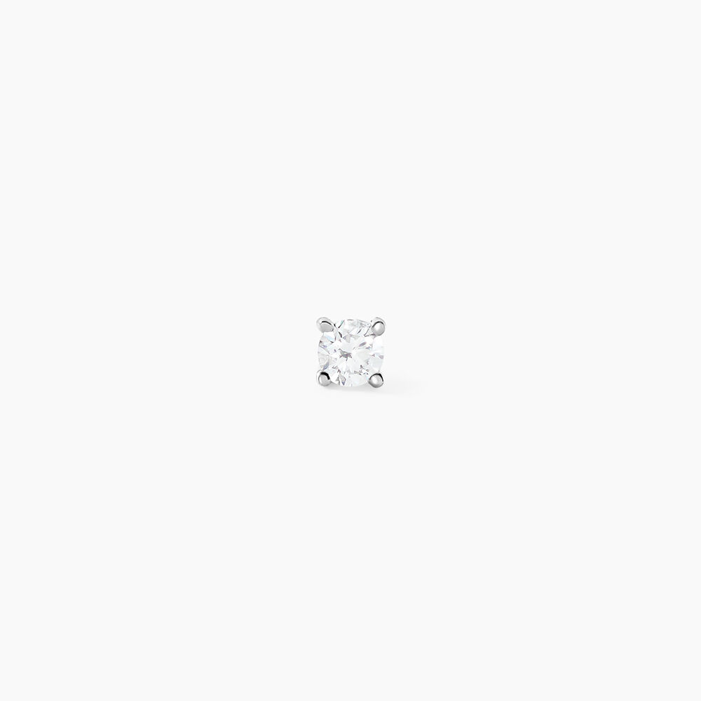 Boucle D'oreille Puce Unitaire Victoria Or Blanc Diamant - Puces Famille | Marc Orian