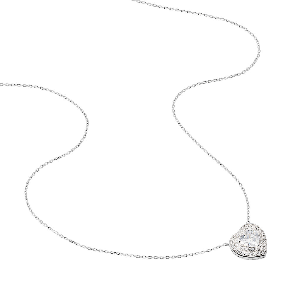 Collier Lumineuse Argent Blanc Oxyde De Zirconium - Colliers avec pierres Femme | Marc Orian