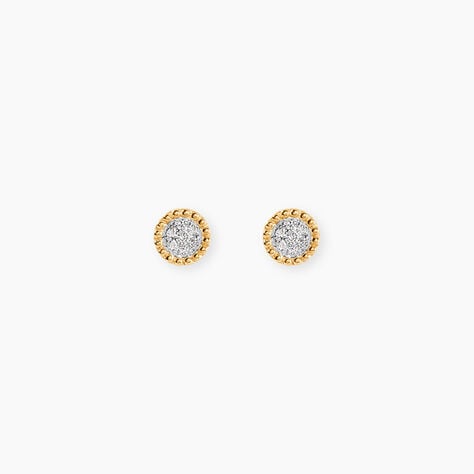 Boucles D'oreilles Puces Vaina Or Jaune Diamant - Puces Femme | Marc Orian