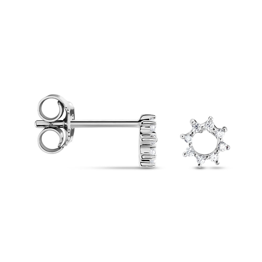Boucles D'oreilles Puces Ama Argent Blanc Oxyde De Zirconium - Puces Femme | Marc Orian