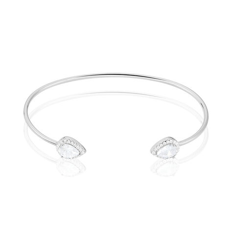 Bracelet Jonc Maddie Argent Blanc Oxyde De Zirconium - Bracelets joncs Femme | Marc Orian