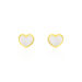 Boucles D'oreilles Puces Amaryllis Coeur Or Jaune Nacre - Puces Enfant | Marc Orian