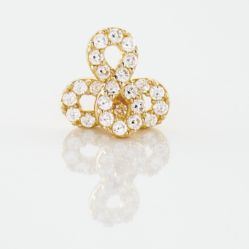 Boucles D'oreilles Puces Fannelle Infini Or Jaune Oxyde De Zirconium - Puces Femme | Marc Orian