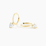 Creoles Or Jaune Lowan Oxydes De Zirconium - Boucles d'oreilles pampille Femme | Marc Orian