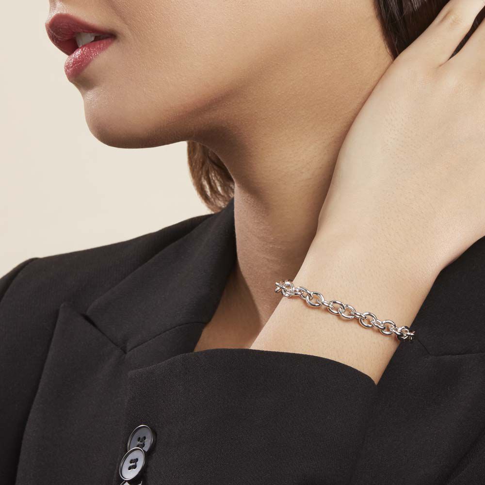 Bracelet Carola Argent Blanc - Bracelets mailles Femme | Marc Orian