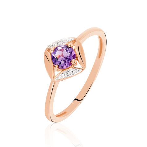 Bague Or Rose Amethyste Et Diamant - Bagues Femme | Marc Orian