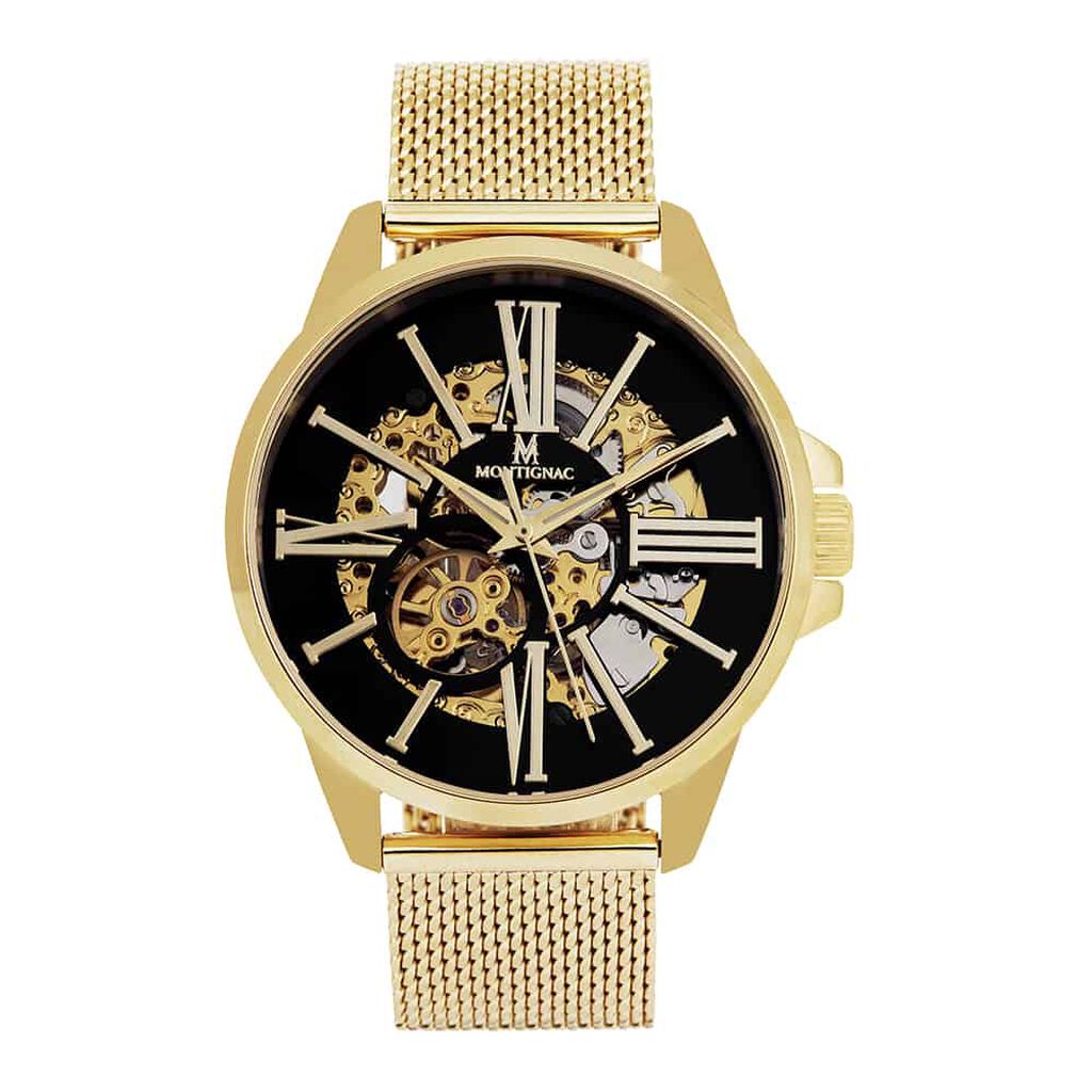 Montre Montignac Round Automatique Noir - Montres automatiques Homme | Marc Orian