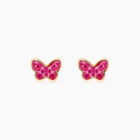 Boucles D'oreilles Puces Sulivia Papillon Or Jaune - Puces Enfant | Marc Orian