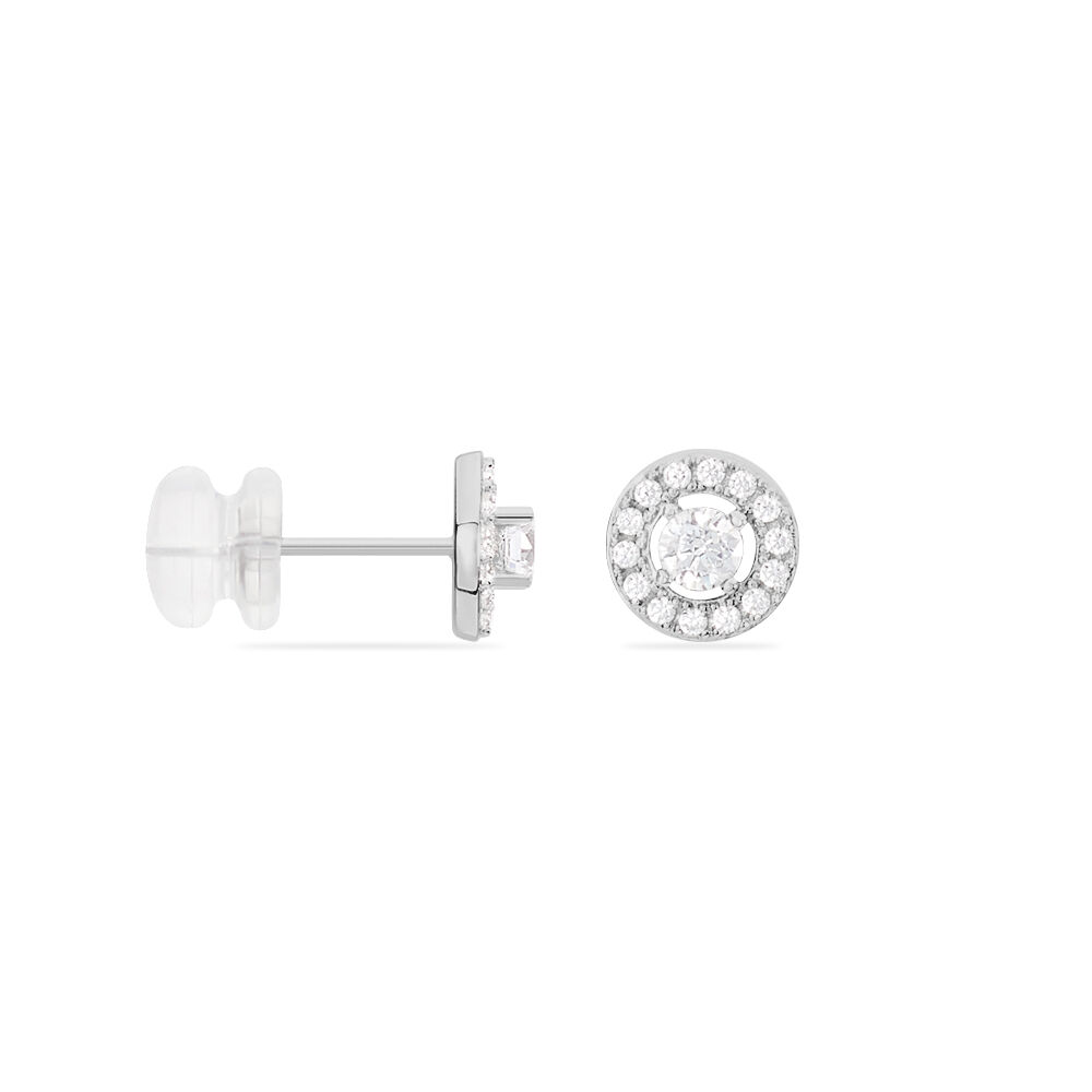 Boucles D'oreilles Puces Star Or Blanc Oxyde De Zirconium - Puces Femme | Marc Orian
