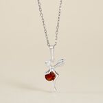 Pendentif Argent Blanc Abellia Ambre - Bijoux fantaisie Femme | Marc Orian