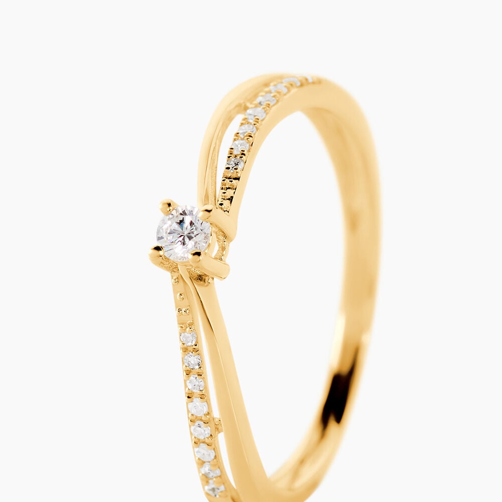 Bague Solitaire Asia Or Jaune Diamant - Parures de mariage Femme | Marc Orian