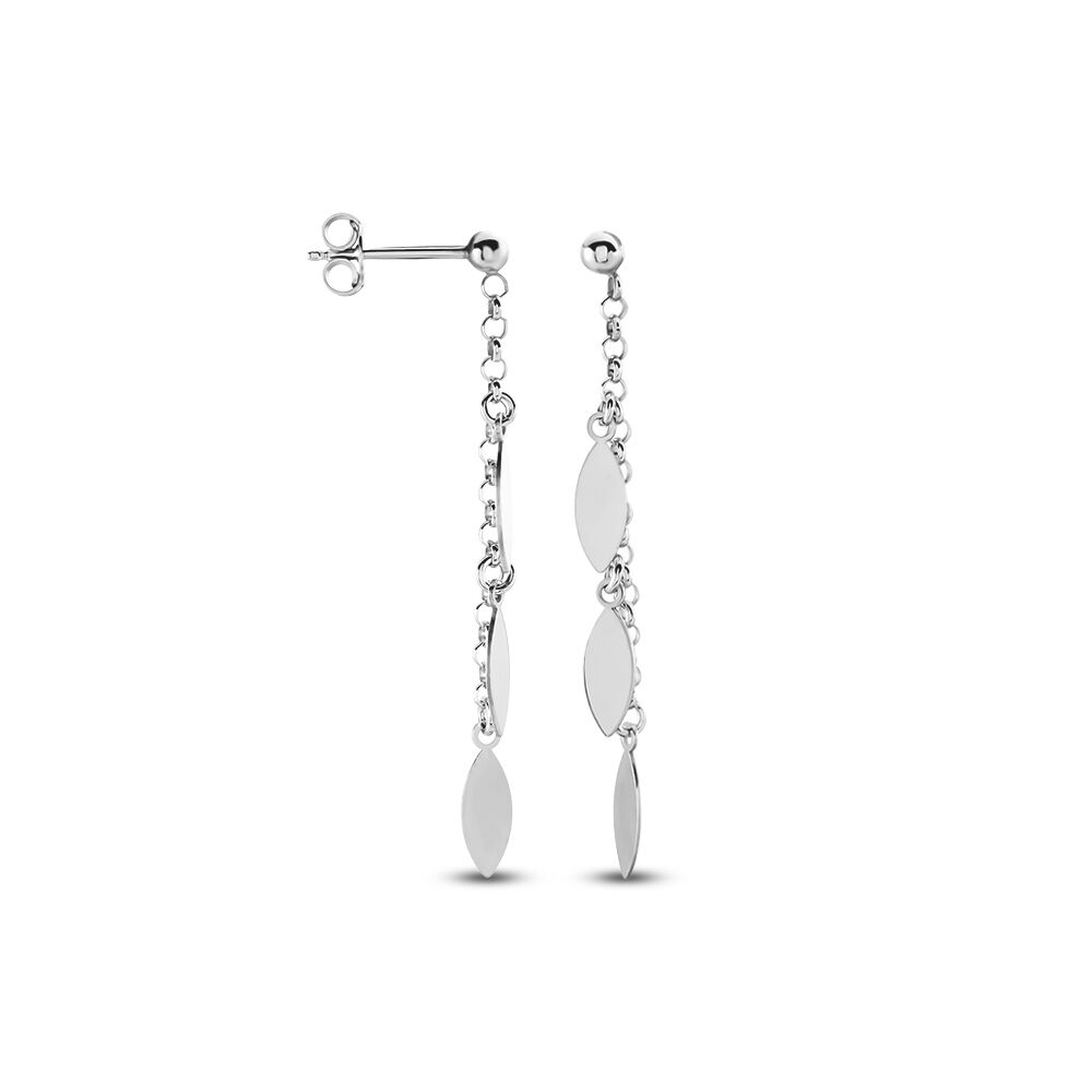 Boucles D'oreilles Pendantes Argent Blanc Osama - Pendantes Femme | Marc Orian