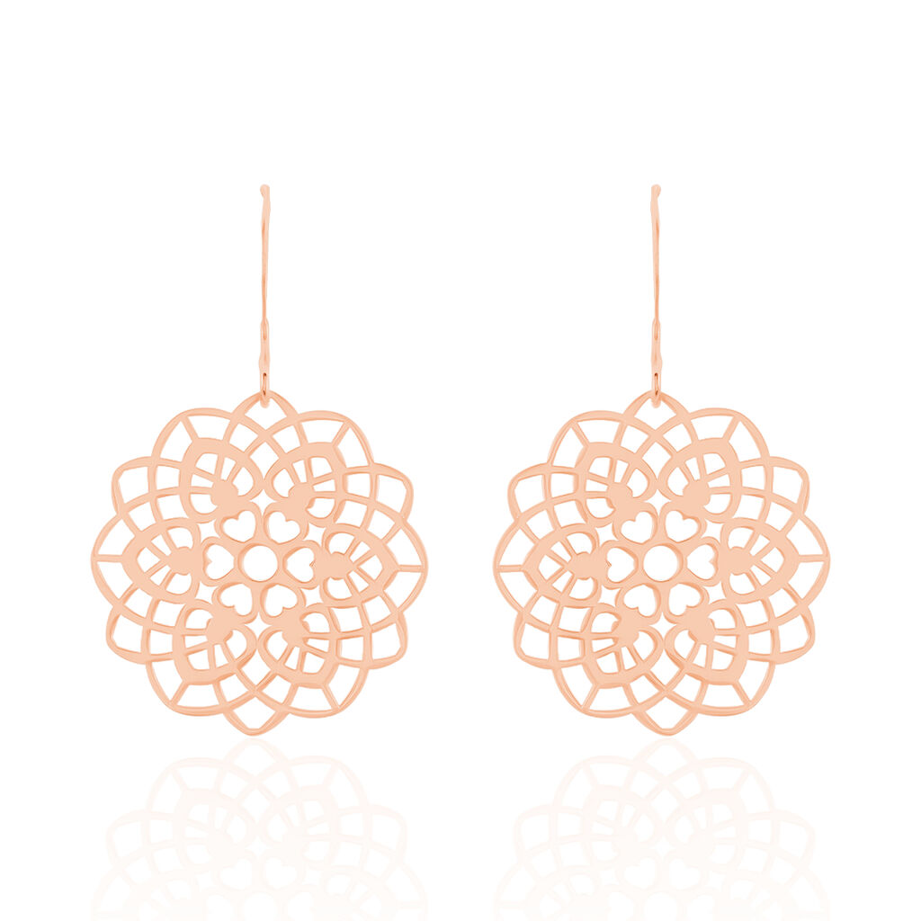 Boucles D'oreilles Pendantes Mina Argent Rose - Pendantes Femme | Marc Orian