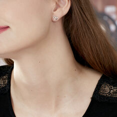 Boucles D'oreilles Puces Kaina Or Blanc Diamant - Clous d'oreilles Femme | Marc Orian