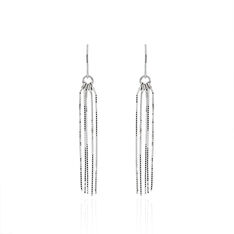 Boucles D'oreilles Pendantes Lidy Argent Blanc - Boucles d'oreilles Pendantes Femme | Marc Orian