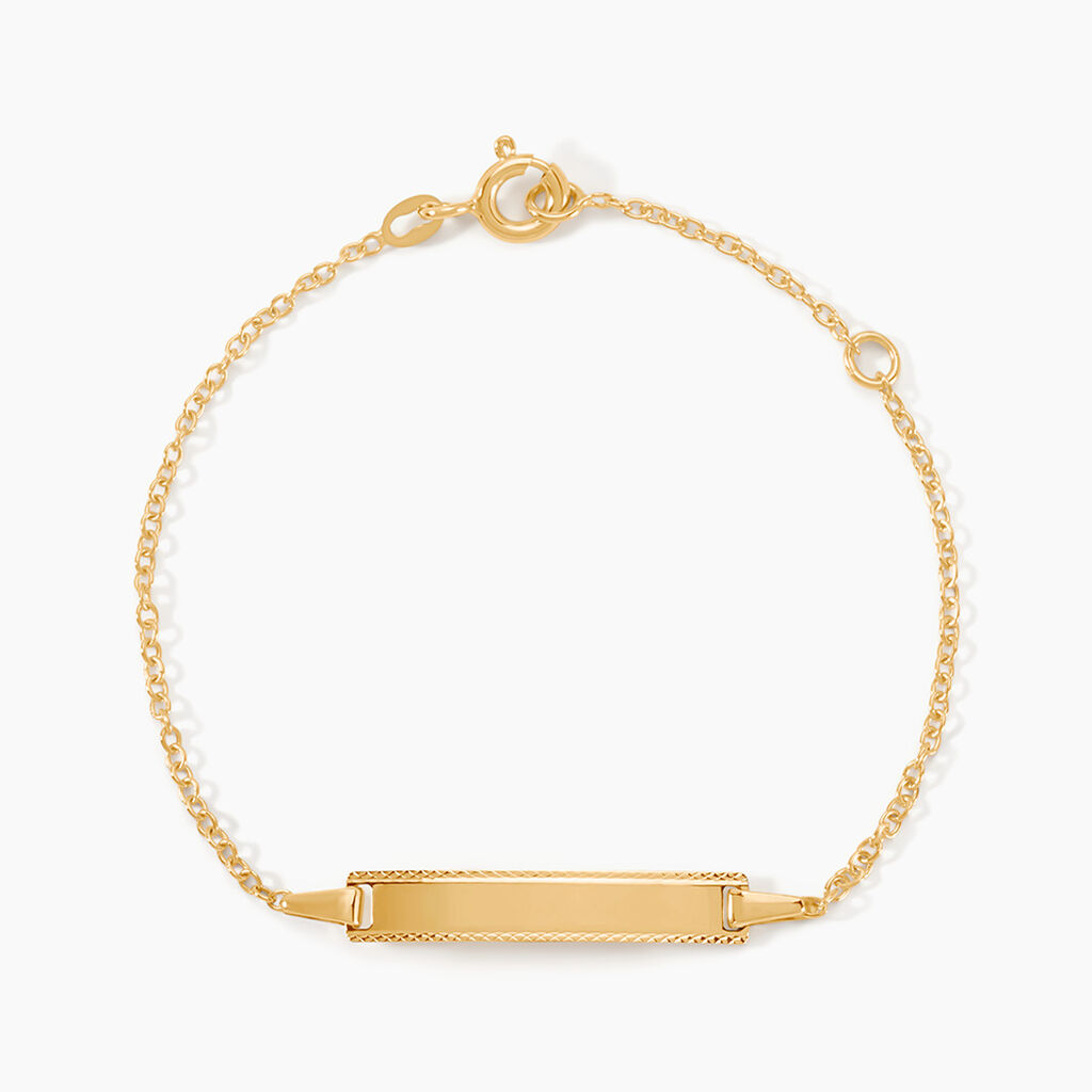 Bracelet Identit&eacute; Gaspardine Maille For&ccedil;at Or Jaune - Gourmettes Enfant | Marc Orian