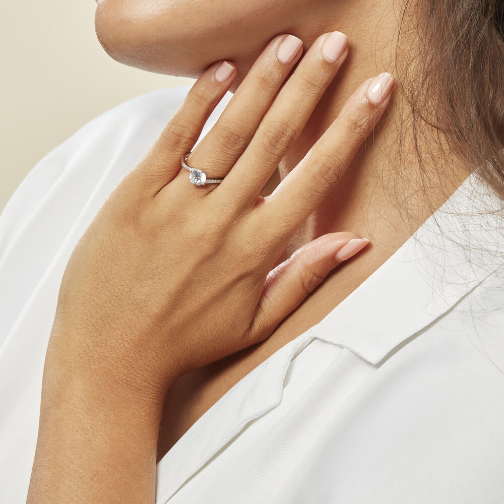 Bague Solitaire Maelane Argent Blanc Oxyde De Zirconium - Solitaires Femme | Marc Orian