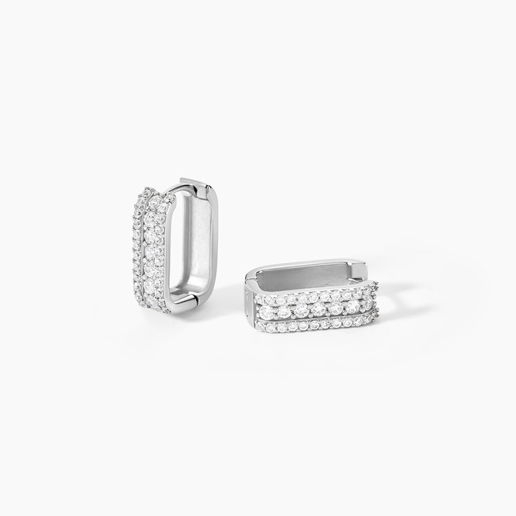Cr&eacute;oles Vaya Argent Blanc Oxyde De Zirconium - Cr&eacute;oles Femme | Marc Orian