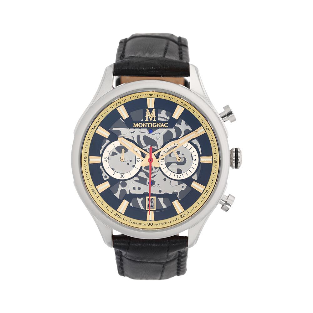 Montre Montignac Round Multifonction Noir - Montres étanches Homme | Marc Orian