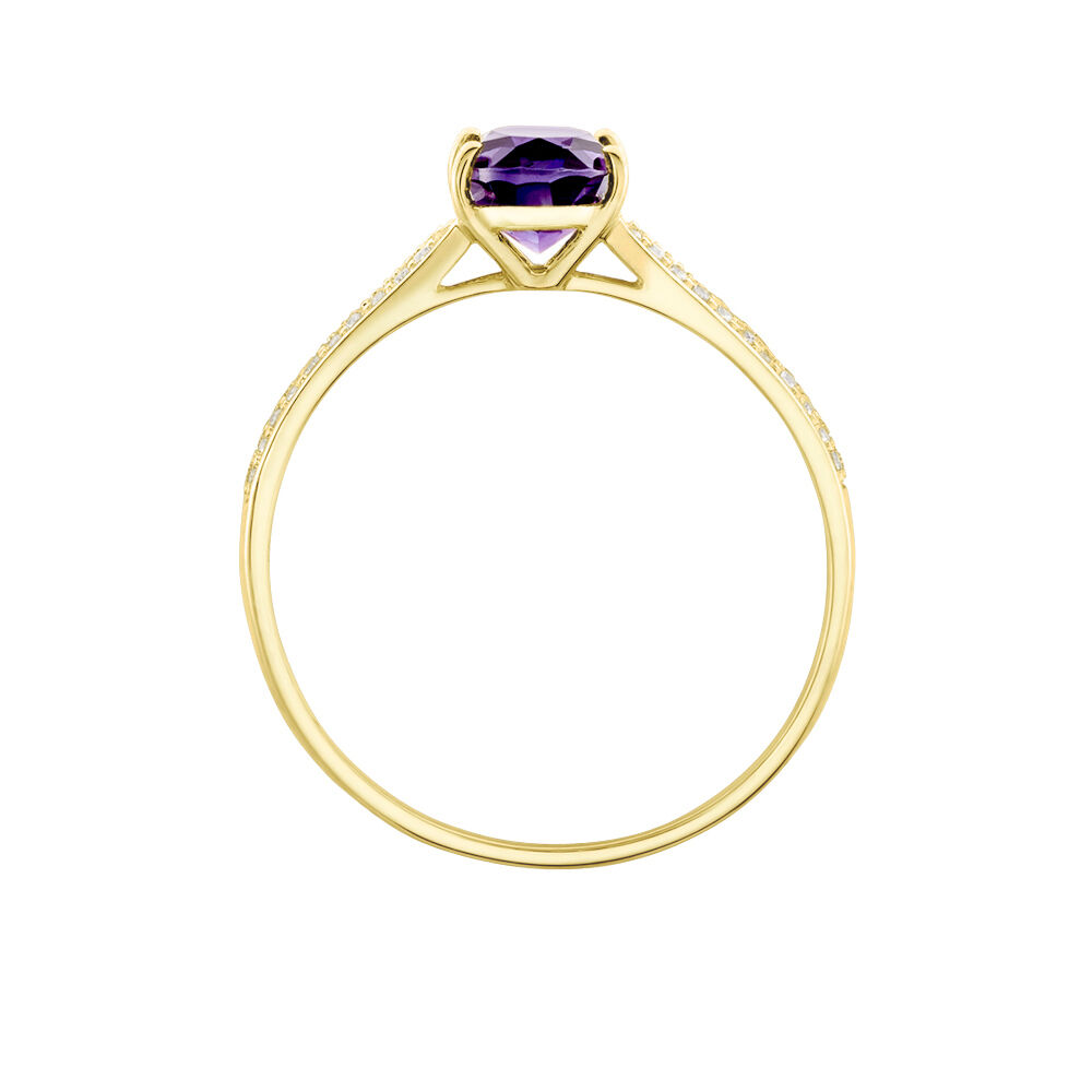 Bague Solitaire Crista Or Jauneamethyste Et Oxyde - Bagues pierres fines Femme | Marc Orian