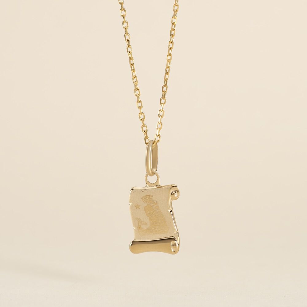 Pendentif Lamie Zodiaque Parchemin Or Jaune - Bijoux personnalis&eacute;s Famille | Marc Orian
