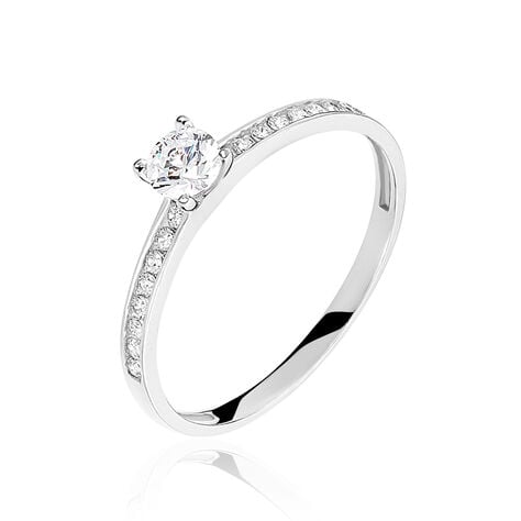 Bague Harem Or Blanc Oxyde De Zirconium - Solitaires Femme | Marc Orian