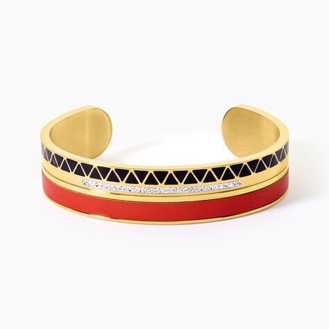 Bracelet Jonc Imagine Victoriano Acier Jaune Strass - Bracelets cuir Femme | Marc Orian