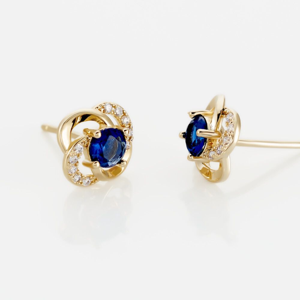 Boucles D'oreilles Puces Jaana Plaqu&eacute; Or Jaune Verre Oxyde - Puces Femme | Marc Orian