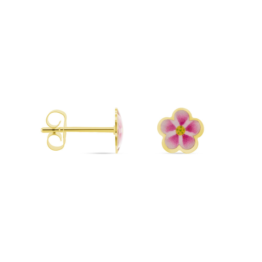 Boucles D'oreilles Puces Syna Fleur Or Jaune - Puces Enfant | Marc Orian