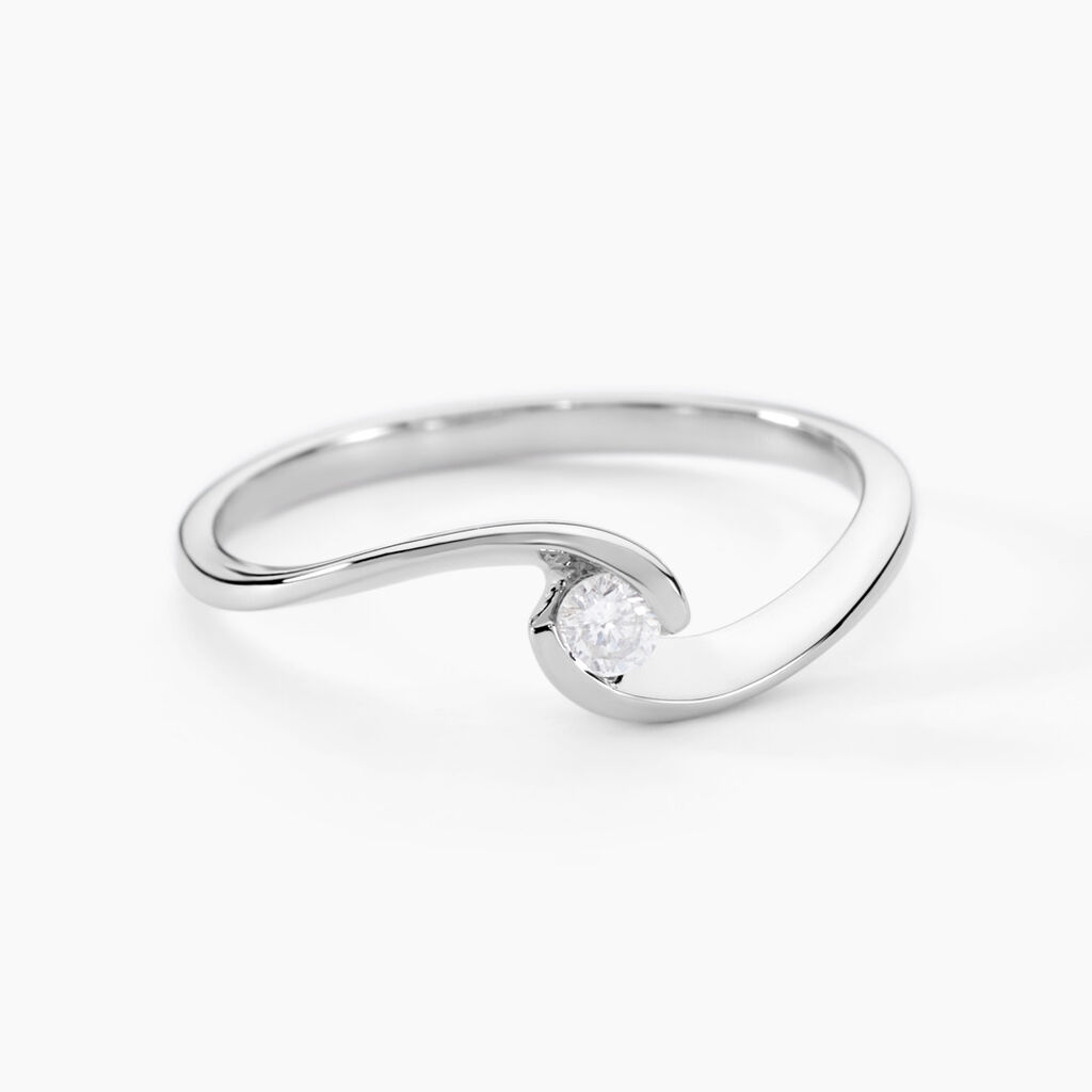 Bague Solitaire Vrille Or Blanc Diamant - Parures de mariage Femme | Marc Orian