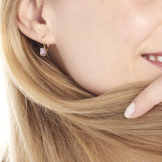 Boucles D'oreilles Pendantes Hedel Or Jaune Amethyste - Boucles d'oreilles Pendantes Femme | Marc Orian