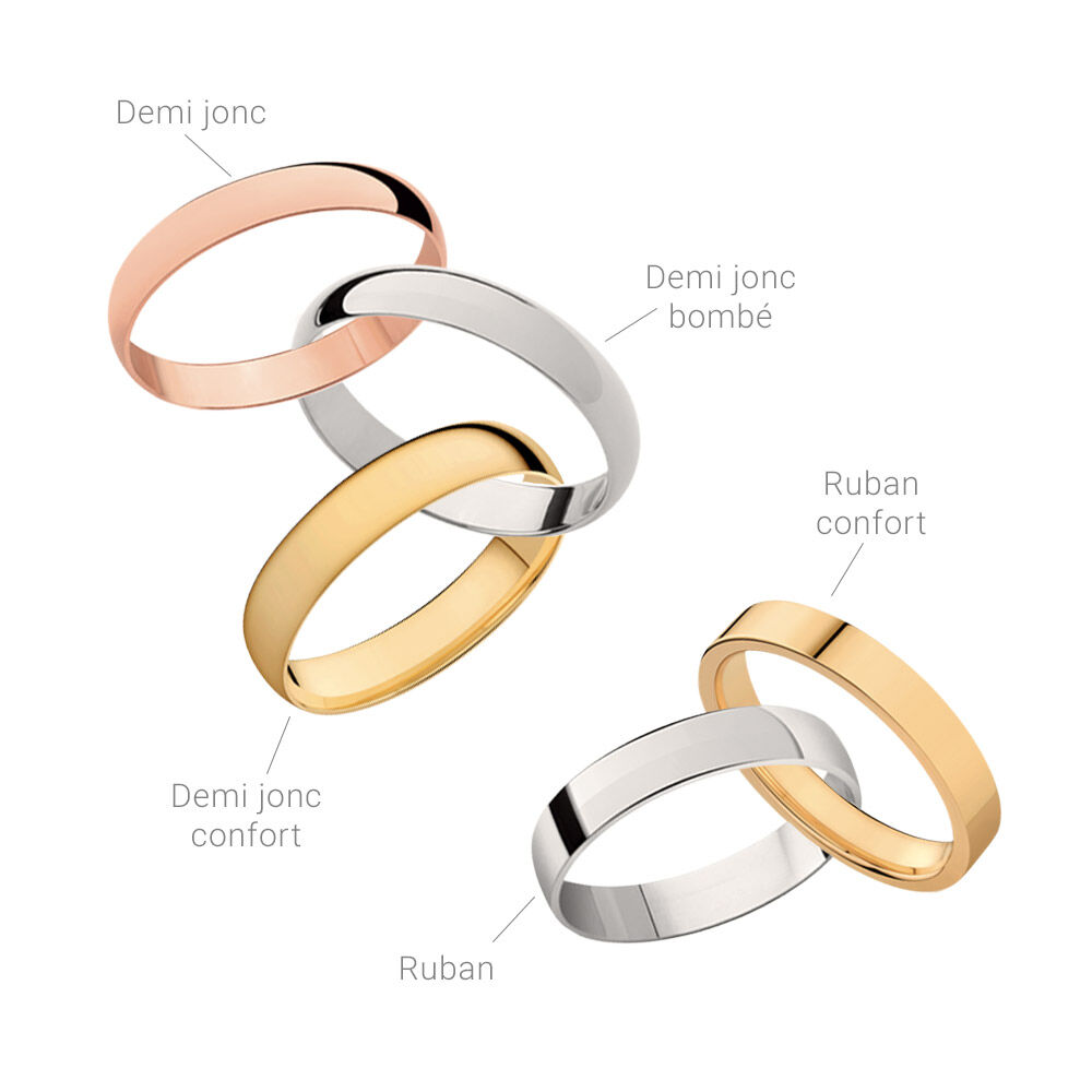 Alliance Fantaisie Diamantee Ruban Plat Or Blanc - Alliances duo Unisex | Marc Orian