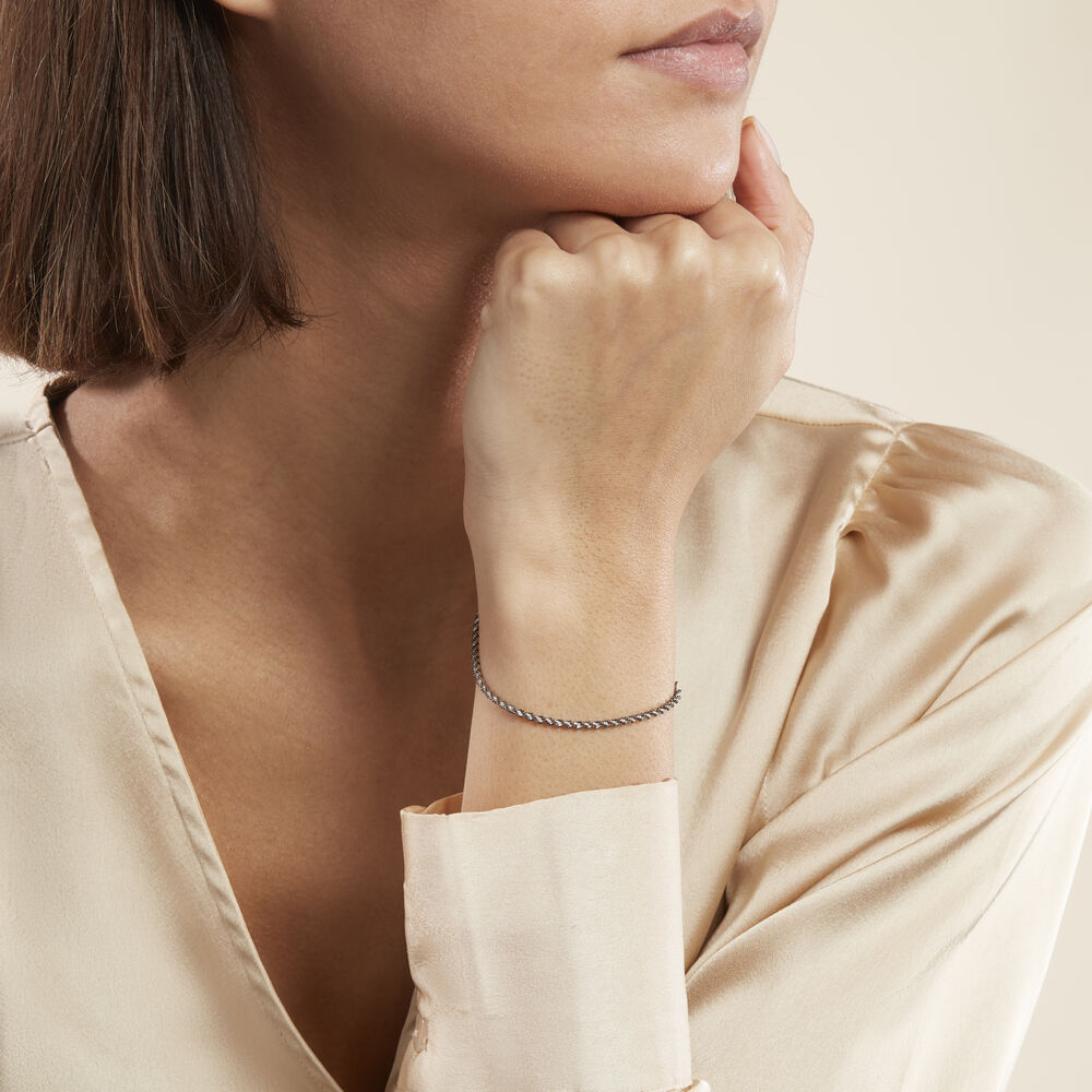 Bracelet Abie Torsade Argent Bicolore - Bracelets mailles Femme | Marc Orian