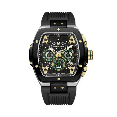Montre Montignac Tonneau Chrono Noir - Montres &eacute;tanches Homme | Marc Orian