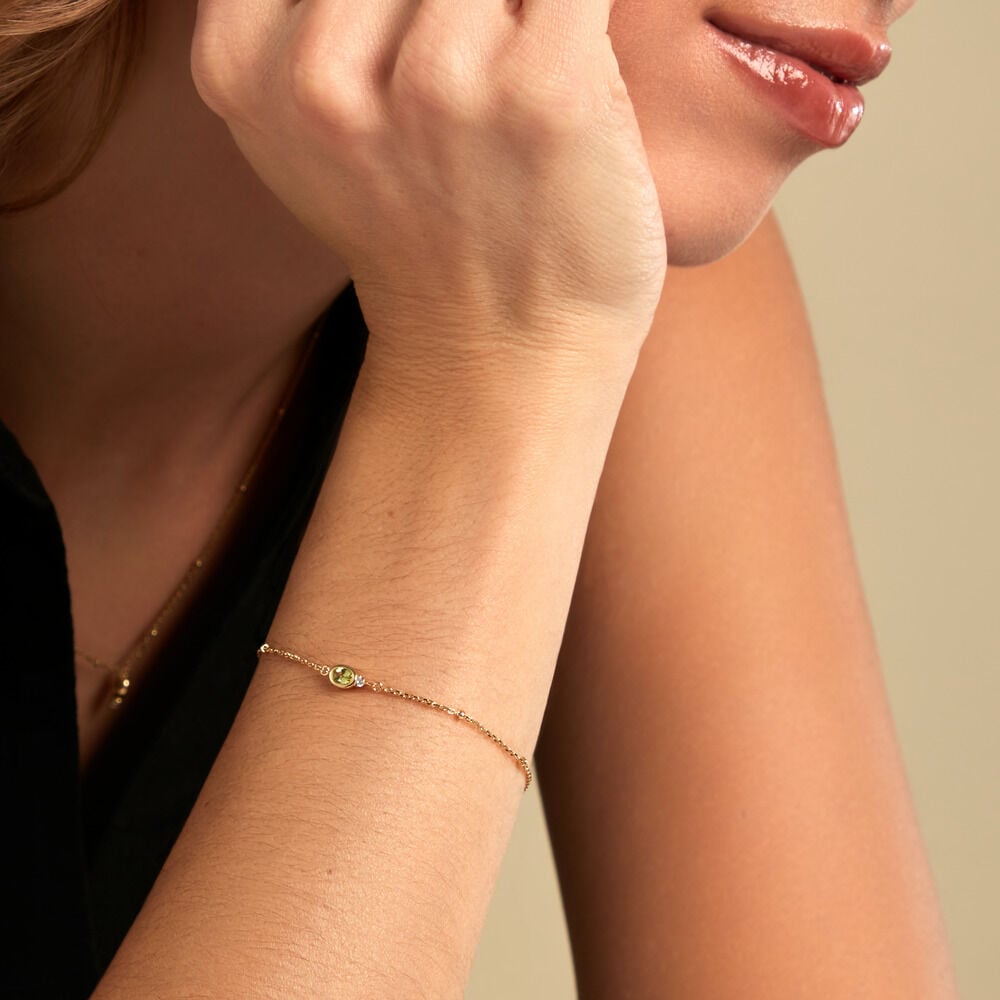 Bracelet Poem Argent Jaune P&eacute;ridot Oxyde De Zirconium - Bracelets fantaisie Femme | Marc Orian