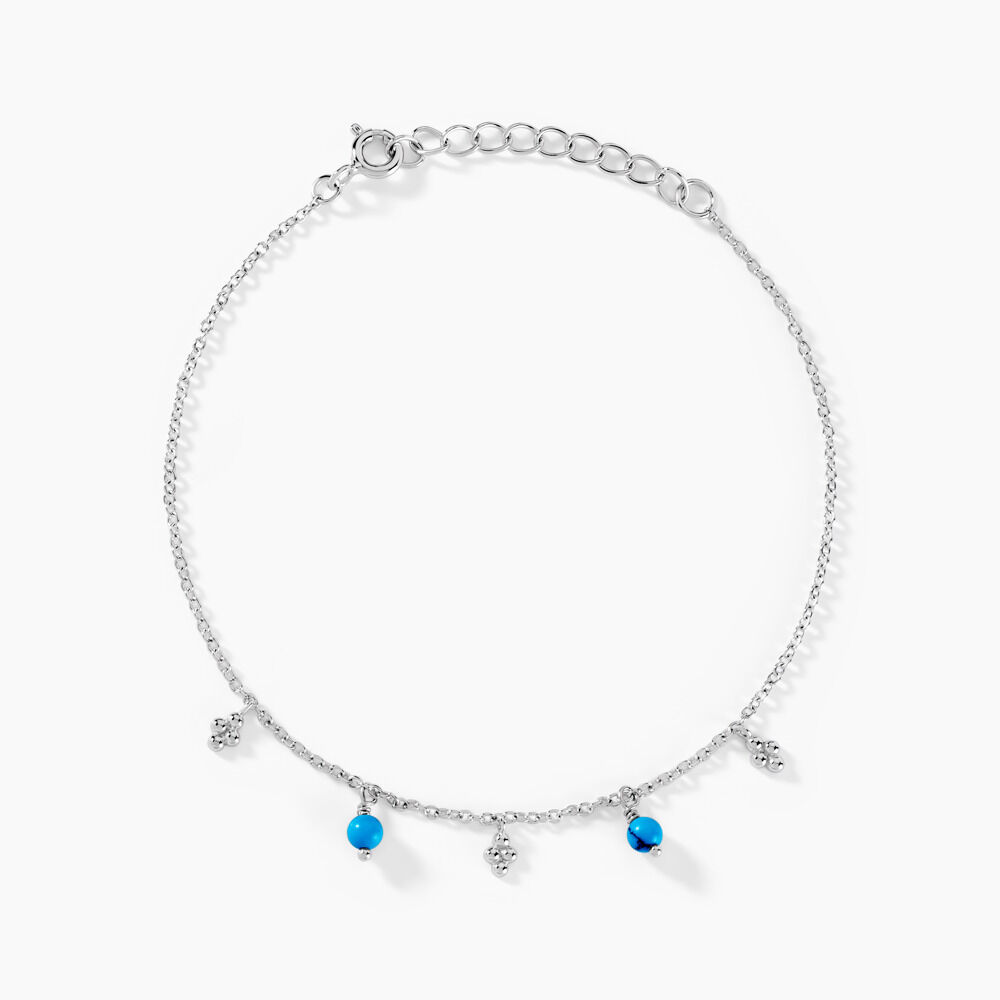 Bracelet Adiva Argent Blanc Turquoise - Bracelets chaînes Femme | Marc Orian