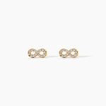Boucles D'Oreilles Puces Fannelle Argent Dor&eacute; A L'Or 750/1000 Oxyde De Zirconium - Puces Femme | Marc Orian
