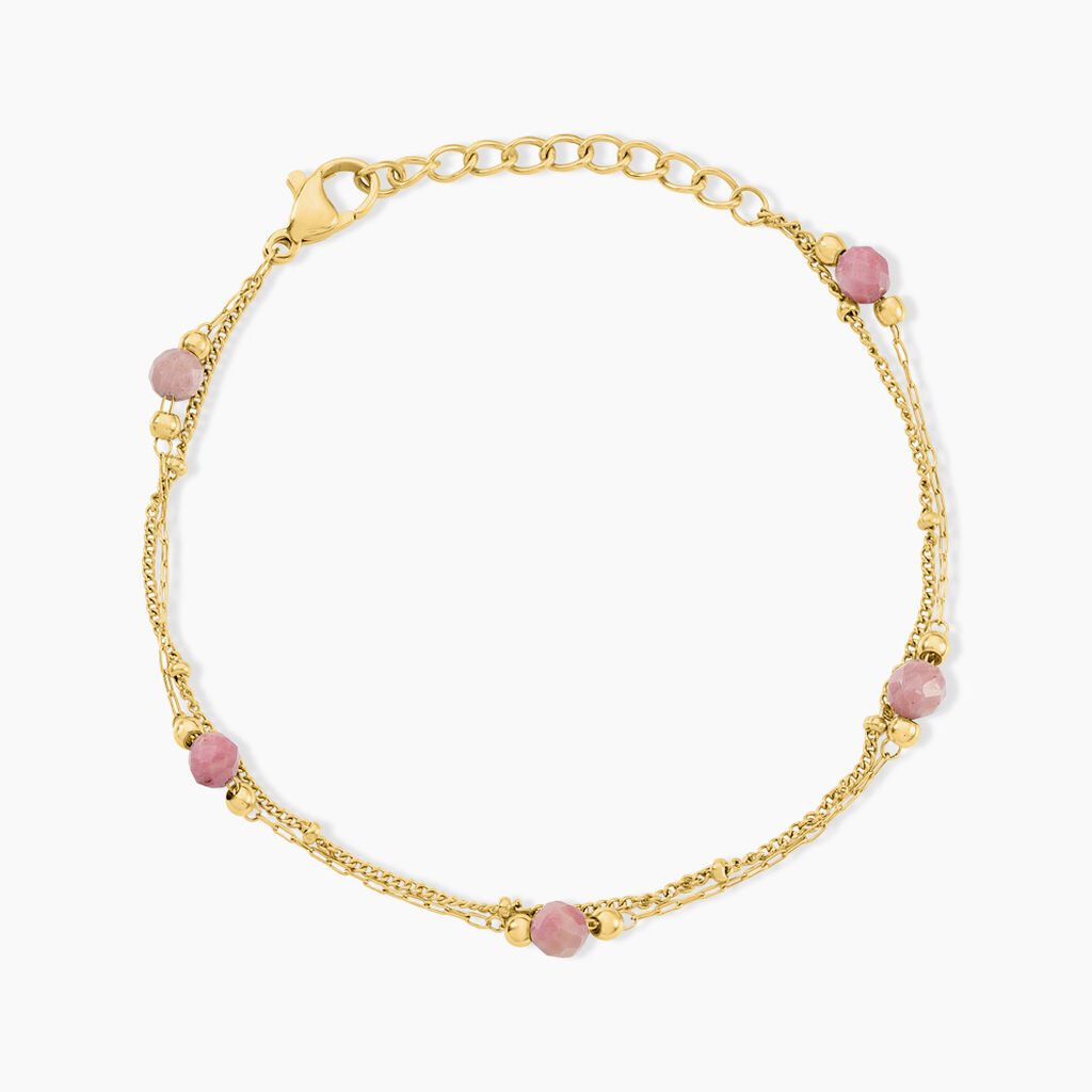 Bracelet Athena Acier Jaune Rhodochrosite - Bracelets cha&icirc;nes Femme | Marc Orian